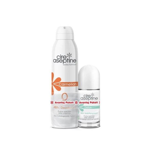 CİRE ASEPTİNE CARNELİAN DEODORANT 150ML + DETOX ROLL ON 50ML ürün görseli 1