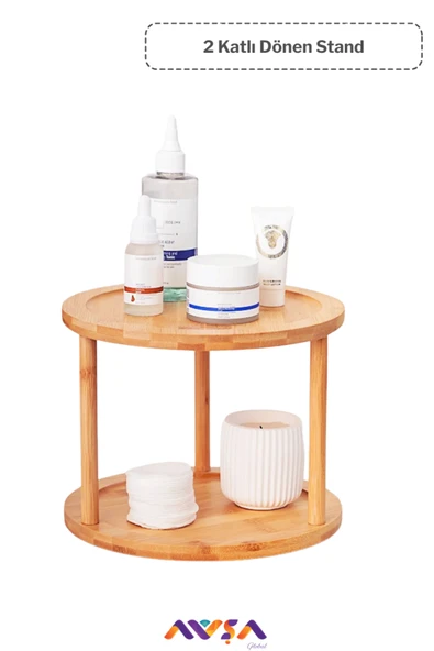 AVŞA Global 2 Katlı Bambu Dönen Stand / Organizer ürün görseli 1