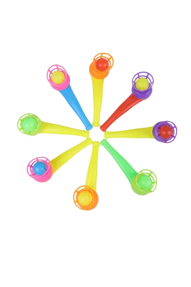 Toyaş 4 Adet Oyuncak Saksafon Popit Pipet Top Üfleme Oyunu Hediyelik Parti Eğlencesi ürün görseli 1