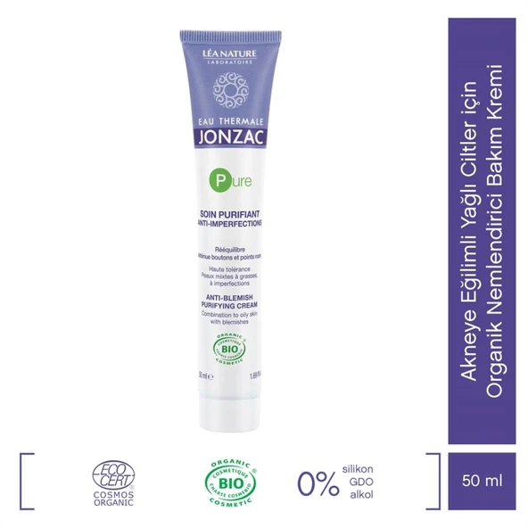 Eau Thermale Jonzac Akneye Eğilimli Yağlı Ciltler için Organik Nemlendirici Bakım Kremi 50ml ürün görseli 1