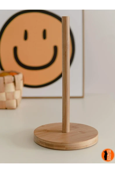ERKUGO Bambu Kağıt Havluluk, Rulo Kağıt Havlu Tutacağı, Dekoratif Peçetelik 120 x 260 Kahverengi Bambu CN N ürün görseli 1