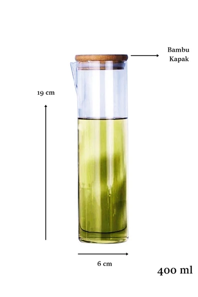 Bonjour Bambu Kapaklı Borosilikat Yağdanlık 400ml ürün görseli 1