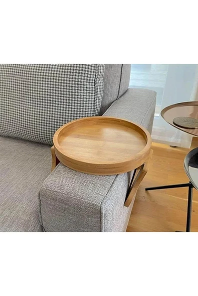 markonya Koltuk Kenarı Sehpası Yan Kolçak Sehpası Servis Tepsisi 20cm ürün görseli 1