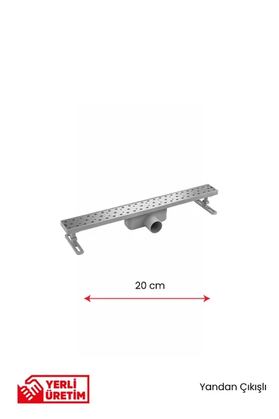 Gama Yandan Çıkışlı Lineer Süzgeç Duş Kanalı Banyo Gideri 20 cm ürün görseli 1