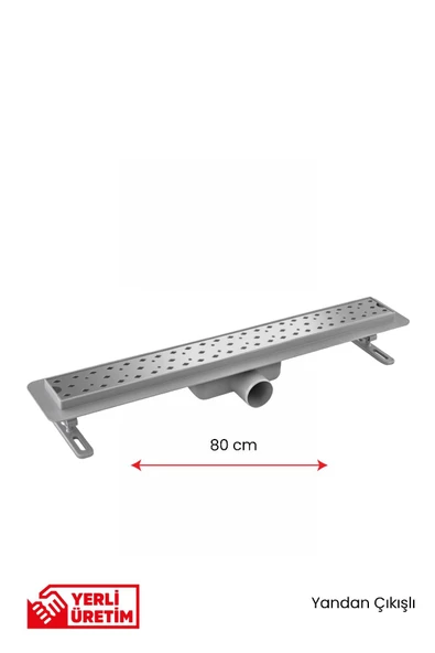 Gama Seramik Uyumlu Yandan Çıkışlı Lineer Süzgeç Duş Kanalı 80 cm ürün görseli 1