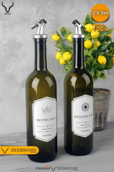 cicilihome 2’li Amber 750 Ml Zeytinyağı-ayçiçek Yağı Yağdanlık Çok Renkli 750 ml ürün görseli 1