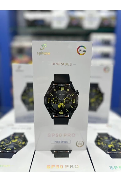 haino teko germany Spiface Sp50 Pro Amoled Ekranlı Akıllı Saat Siyah Kasa ürün görseli 1