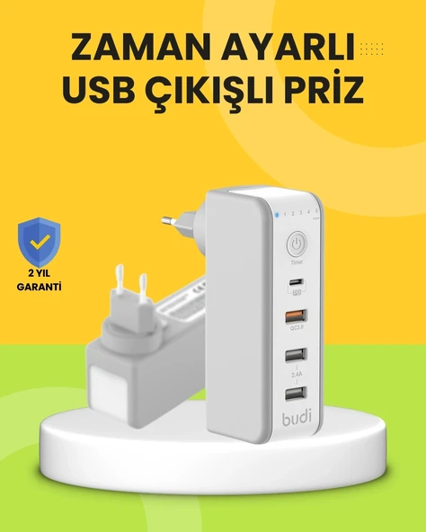 Hızlı Şarj Destekli Zaman Ayarlı Usb Şarj Adaptörü ürün görseli 1