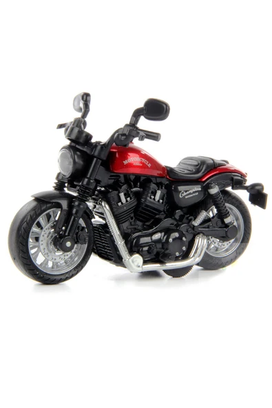 Toyaş Çek Bırak1:14 Die-Cast Clasic Motosiklet Hediyelik Chopper Motor Bordo Oyuncak Motosiklet ürün görseli 1