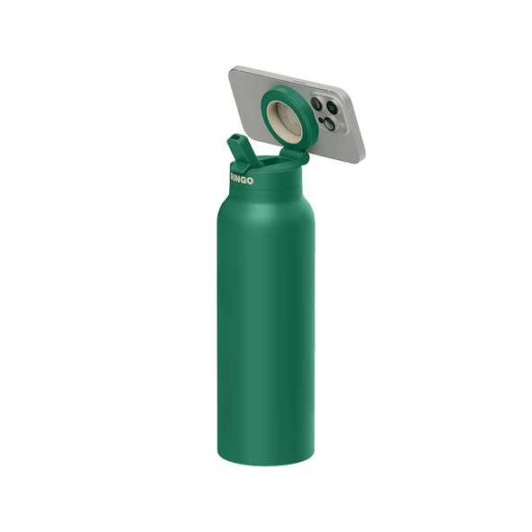Ringo Pro Pipetli, Telefon Tutuculu Termal Çelik Termos 710 ml Yeşil ürün görseli 1