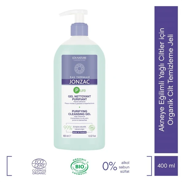 Eau Thermale Jonzac Akneye Eğilimli Yağlı Ciltler için Organik Cilt Temizleme Jeli 400ml ürün görseli 1