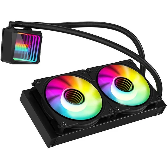 POWER BOOST PB-LCS-IM240-B LGA1700/AM4/AM5 240 mm ARGB fanlı Siyah Sıvı Soğutma ürün görseli 1