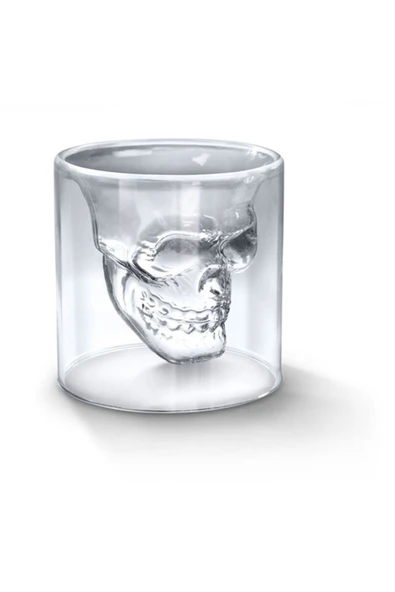 Bonjour Linanware Çift Camlı/cidarlı Kuru Kafa Tasarımlı Kahve, Meşrubat, Kokteyl Cam Bardak 75 ml ürün görseli 1