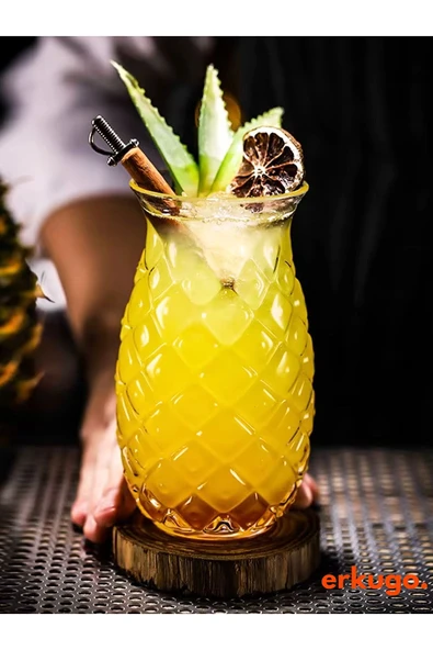 ERKUGO Ananas Model Isıya Dayanıklı Borosilikat Sunum Bardağı, Kahve Ve Meşrubat Bardağı (550 ML) Pineapple ürün görseli 1