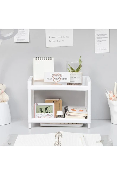 SAVORYHOME 2 Katlı Çok Amaçlı Makyaj Organizeri Takı Kozmetik Mutfak Raf Düzenleyici ürün görseli 1