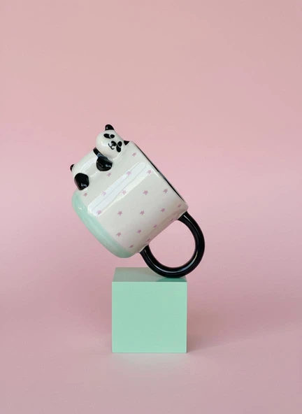 Yıldız Desenli Kupa Panda Figürlü 425 ml - Resim 2