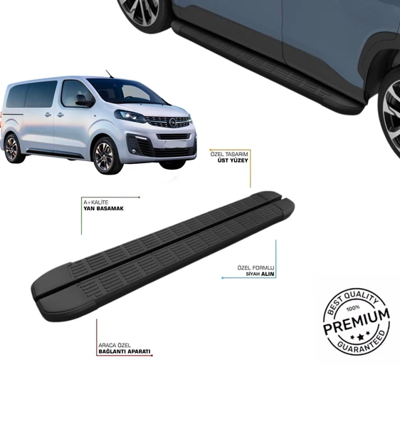 OPEL ZAFIRA LIFE ! KISA ! ŞASE 2019 2020 2021 2022 2023 2024 2025 2026 SLN SİYAH YAN BASAMAK ürün görseli 1