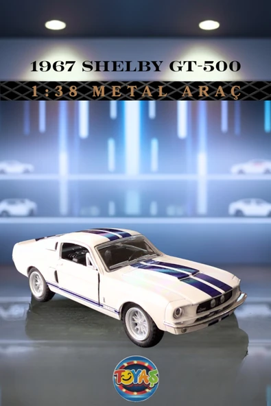 Toyaş Metal 1:38 1967 Shelby GT500 Çek Bırak Açılır Kapı Araba Lisanslı ürün görseli 1