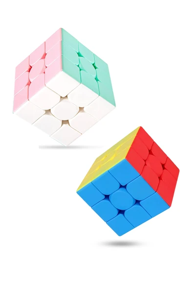 Toyaş 2 adet Speed Cupe Küp Zeka Küpü 3x3 Hız Küpü,Fidget Oyuncak Seyahat Zeka Oyunu Canlı ve Pastel ürün görseli 1