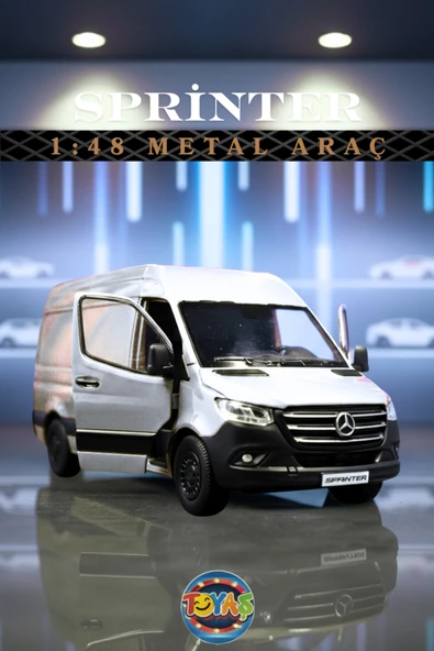 Toyaş Metal 1:48 Mercedes Sprinter Çek Bırak Araba Lisanslı ürün görseli 1
