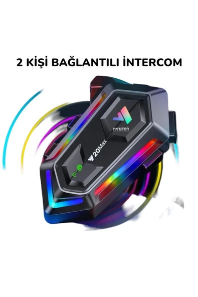 AVŞA Global Y20 MAX Telsiz Özellikli 5.3 Motosiklet Kask Kulaklık Intercom Işıklı Motorsiklet Interkom ürün görseli 1