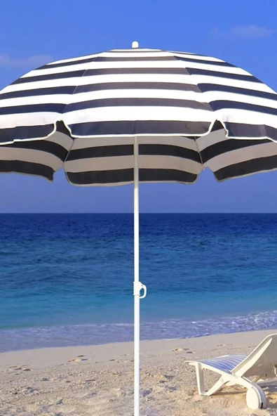 ADT Plaj Balkon Teras Deniz Bahçe Şemsiyesi Katlanır kolay kullanım 2 Metre ( BİDONSUZ ) ürün görseli 1