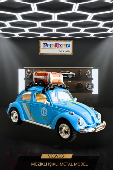 Bonjour Gift & Hobby Vosvos Işıklı Müzikli Kapıları Açılır Aksesuarlı Metal Araba Hediyelik ürün görseli 1
