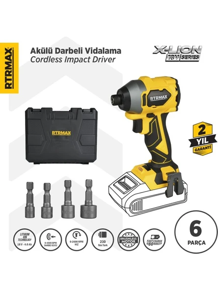 Rtrmax Kömürsüz Torklu Vidalama 18V 230Nm (Aküsüz) RTX3050B ürün görseli 1