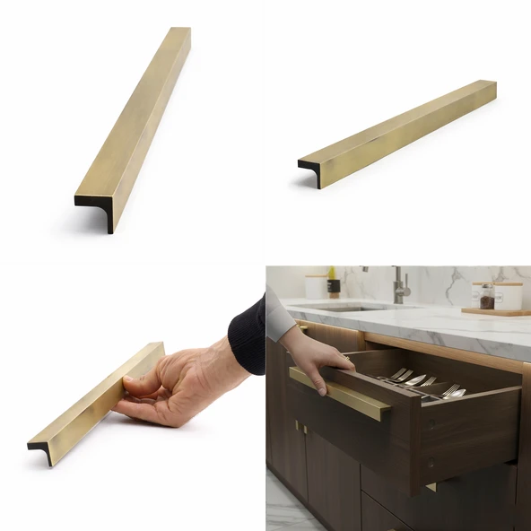 Lada Antik Sarı Metal 512 mm 51.2 cm Uzun Mobilya Çekmece Dolap Kulpları Mutfak Dolabı Kapak Kulbu ürün görseli 1