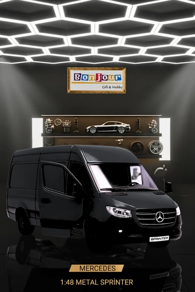 Bonjour Gift & Hobby Mercedes Sprinter Metal 1:48 Ölçekli Çek Bırak Araba Lisanslı ürün görseli 1