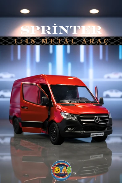 Toyaş Metal 1:48 Mercedes Sprinter Çek Bırak Araba Lisanslı ürün görseli 1
