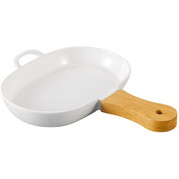 Acar La Pure Bambu Kulplu Porselen Servis Tabağı - 23 cm ürün görseli 1