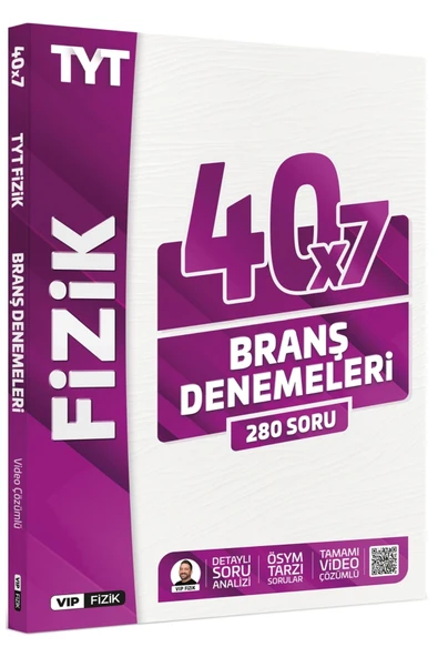 VİP Fizik TYT Fizik Tamamı Video Çözümlü 40x7 Branş Denemeleri VİP Fizik Yayınları ürün görseli 1