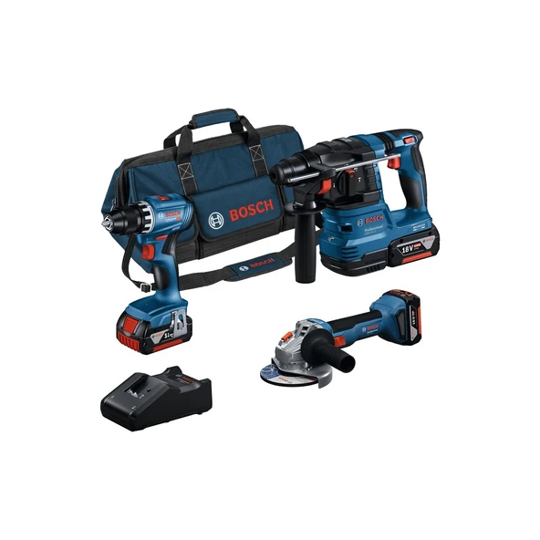 Bosch GSR+GWS+GBH+3X4.0AH+GAL 18V-40 Karma Set ürün görseli 1