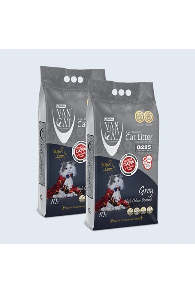 Vancat Kedi Kumu G225 Grey (Aktif Karbonlu) (2 x 10 L) ürün görseli 1