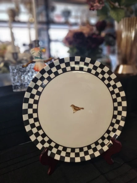 DAMALI KUŞLU SUNUM TABAĞI 30CM - Resim 5