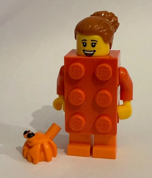 Orjinal Lego Minifigür Orange Brick Girl with Hermit Crab ürün görseli 1