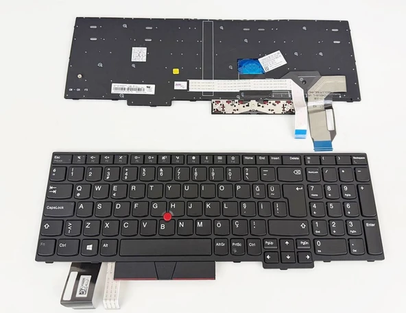 Lenovo Thinkpad E580 E585 E590 E595 L580 L590  ile Uyumlu Notebook Klavye - Tuş Takımı / Siyah - TR ürün görseli 1