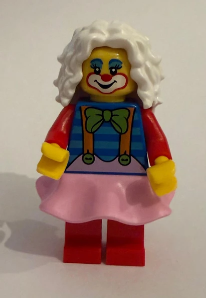 Orjinal Lego Minifigür Female Clown White Hair Pink Skirt ürün görseli 1