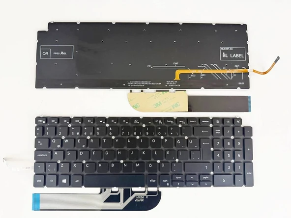 Dell inspiron 5584 5594 5598 5590 ile Uyumlu Notebook Klavye - Siyah - TR - Işıklı ürün görseli 1