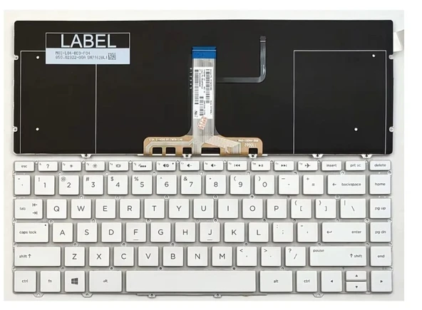HP Spectre 13-AF 13-af000 13-af500 13t-af TPN-C132 ile Uyumlu Notebook Klavye - Beyaz - TR - Işıklı ürün görseli 1
