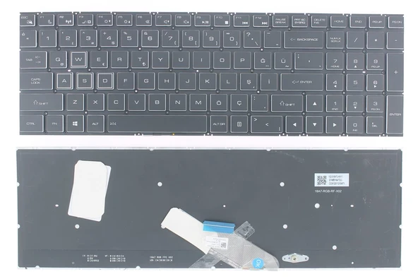 Casper Excalibur G7000M, G8000M ile Uyumlu Notebook Klavye - Siyah - TR - Işıklı RGB ürün görseli 1