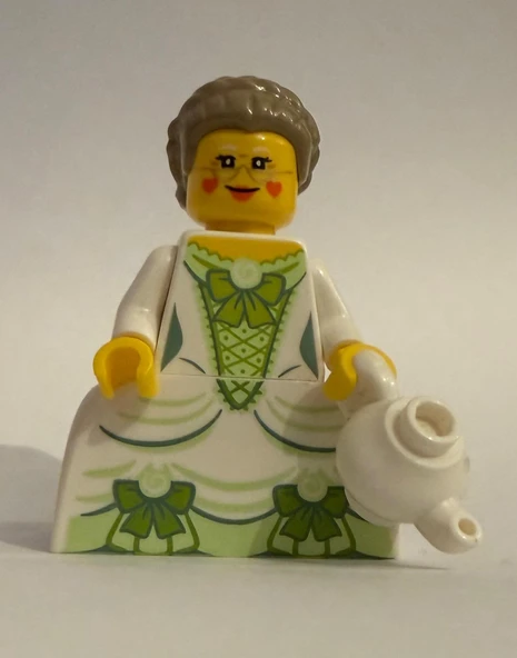 Orjinal Lego Minifigür Big Green Dress Lady with Tea Cup ürün görseli 1