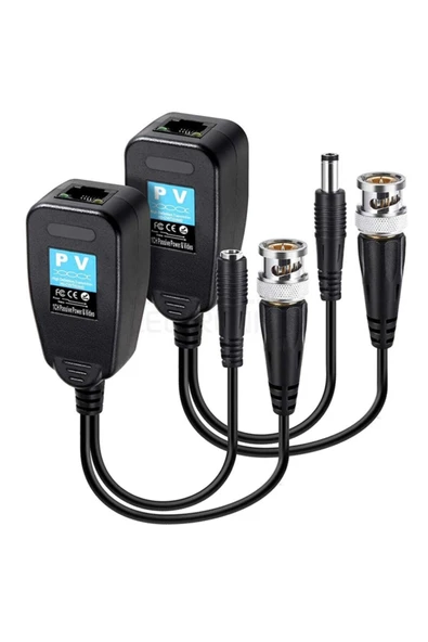 POWERMASTER PM-3898PV BNC TO RJ45 VIDEO BALUN-POWER KONNEKTÖR ürün görseli 1