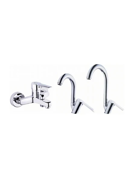 Tema Flora Batarya Seti (Eviye, Lavabo, Banyo Bataryası) ürün görseli 1