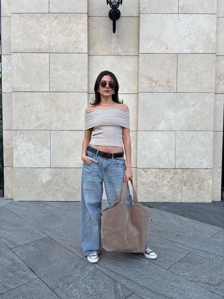 Madonna yaka sıfır kol bluz - Resim 2