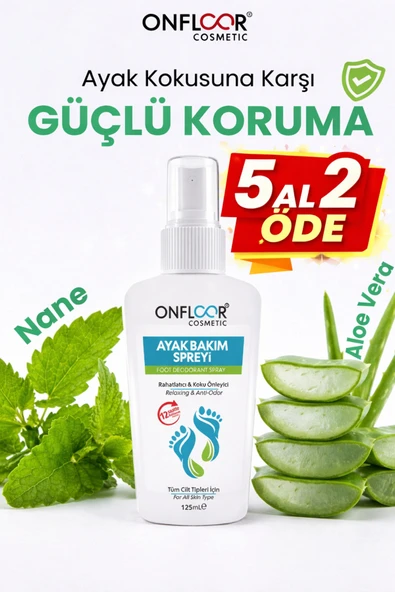 ONFLOOR Ayak Kokusu Giderici Sprey 125 ml – Ferahlatıcı, Serinletici ve Rahatlatıcı Aloe Özlü Ayak Bakımı ürün görseli 1