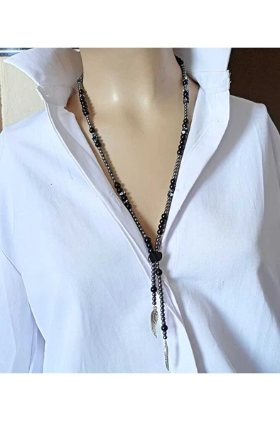Enerji Kanatları Doğal Taşlı Unisex Kolye ürün görseli 1