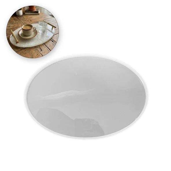 Epoksi Oval Söz ve Nişan Tepsisi Kalıbı 27x20 CM ürün görseli 1