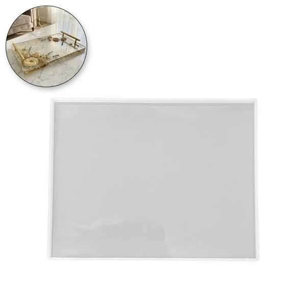 Epoksi Dikdörtgen Söz ve Nişan Tepsisi Kalıbı 25x30 CM ürün görseli 1